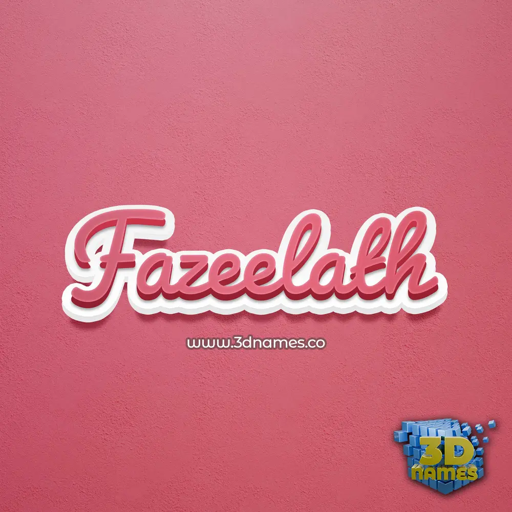fazeelath in Red Scribble style - 3D name wallpaper