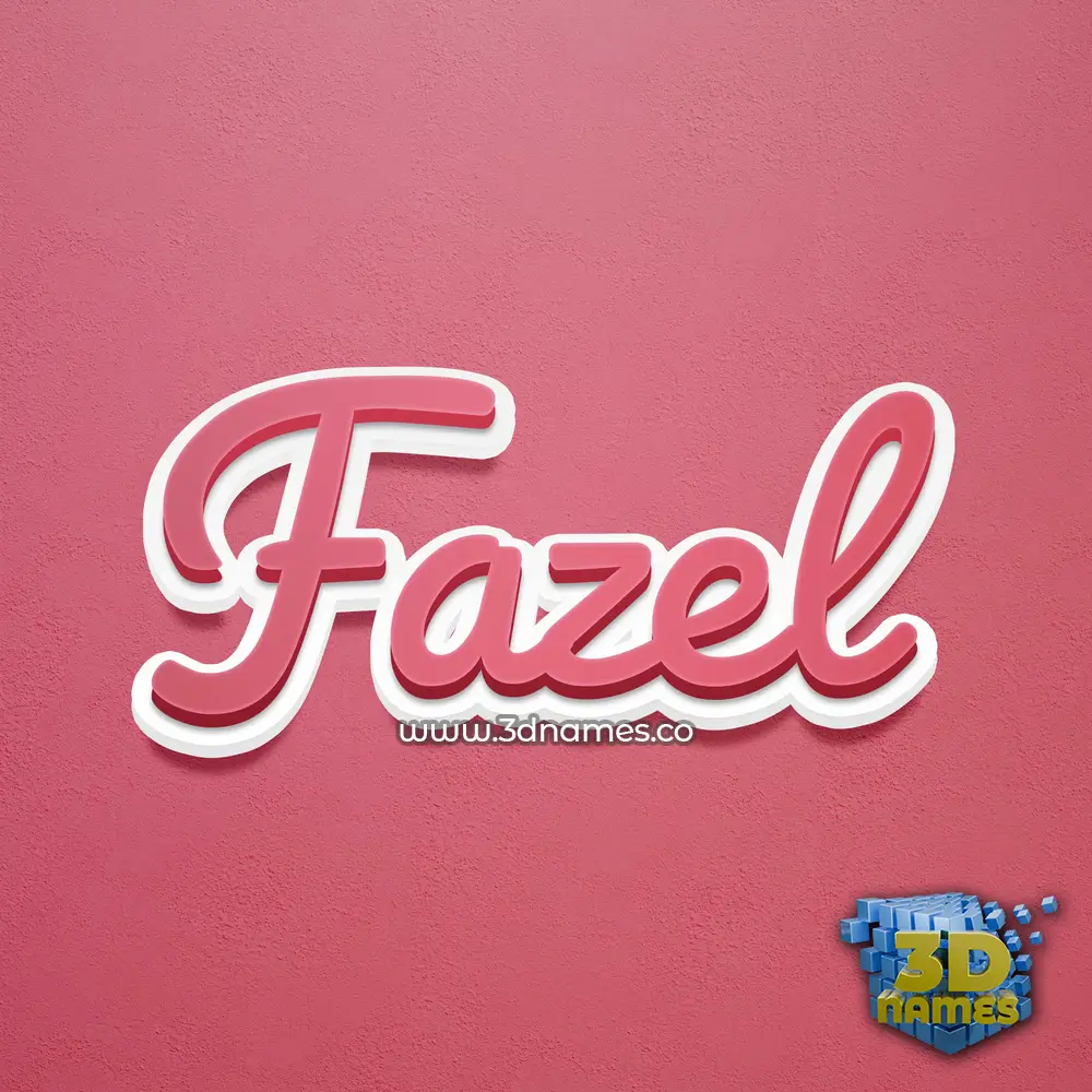 fazel in Red Scribble style - 3D name wallpaper