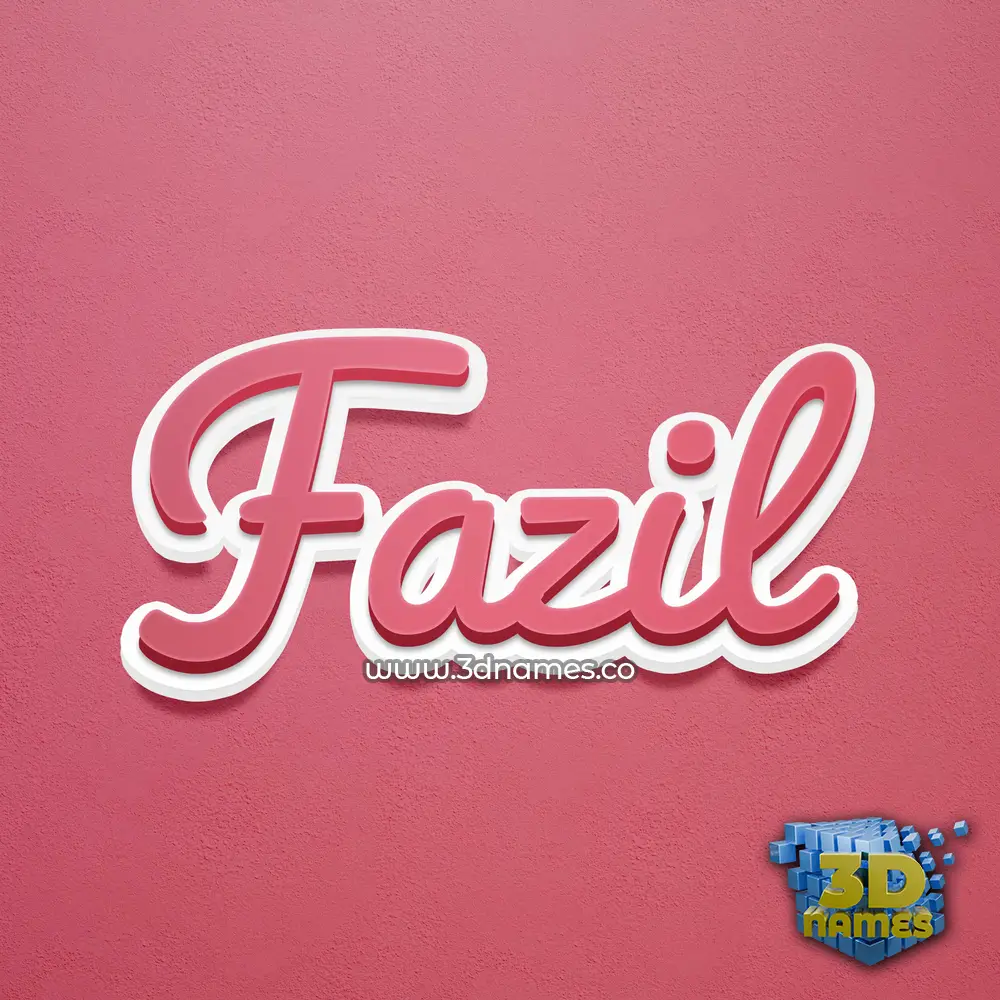 fazil in Red Scribble style - 3D name wallpaper