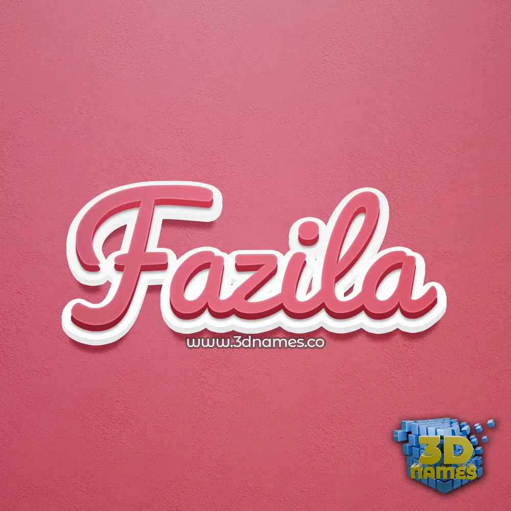fazila in Red Scribble style - 3D name wallpaper
