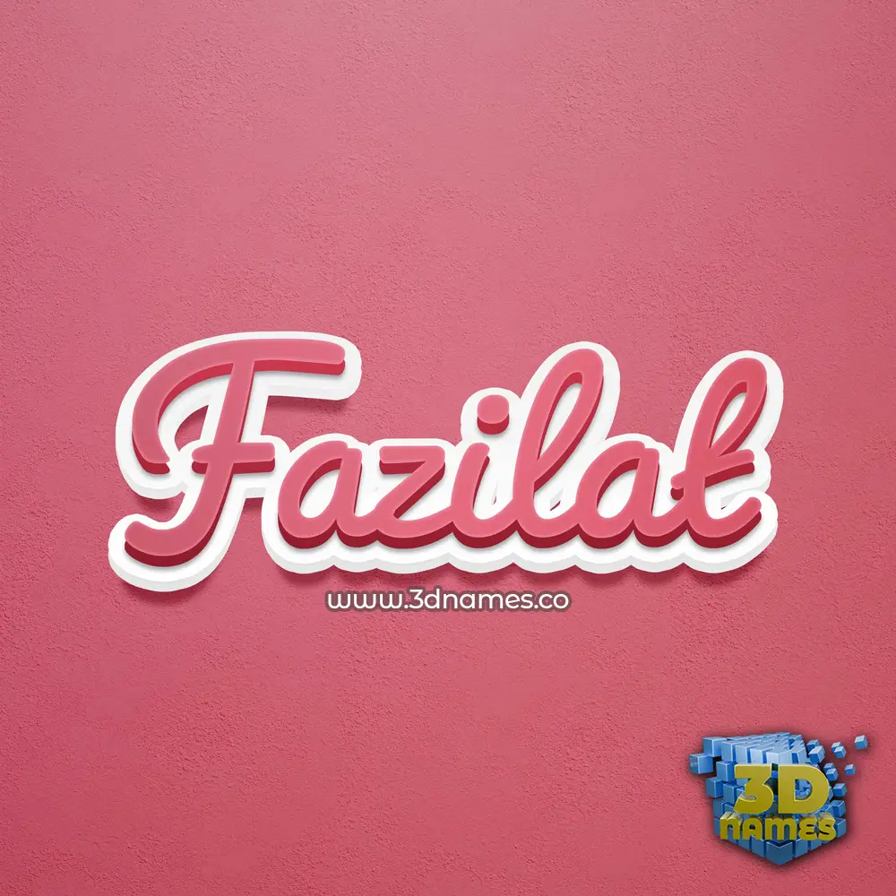 fazilat in Red Scribble style - 3D name wallpaper