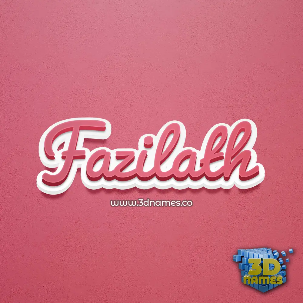 fazilath in Red Scribble style - 3D name wallpaper