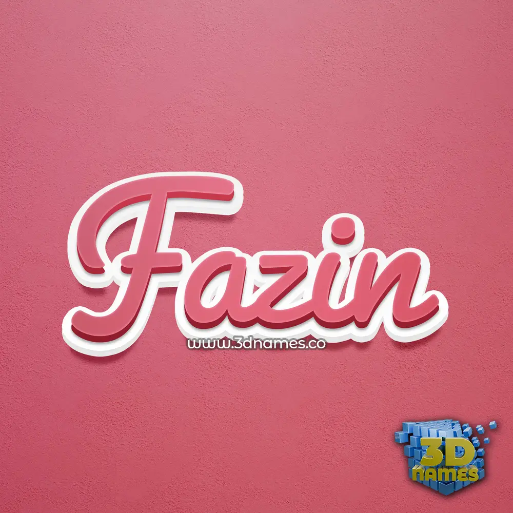 fazin in Red Scribble style - 3D name wallpaper