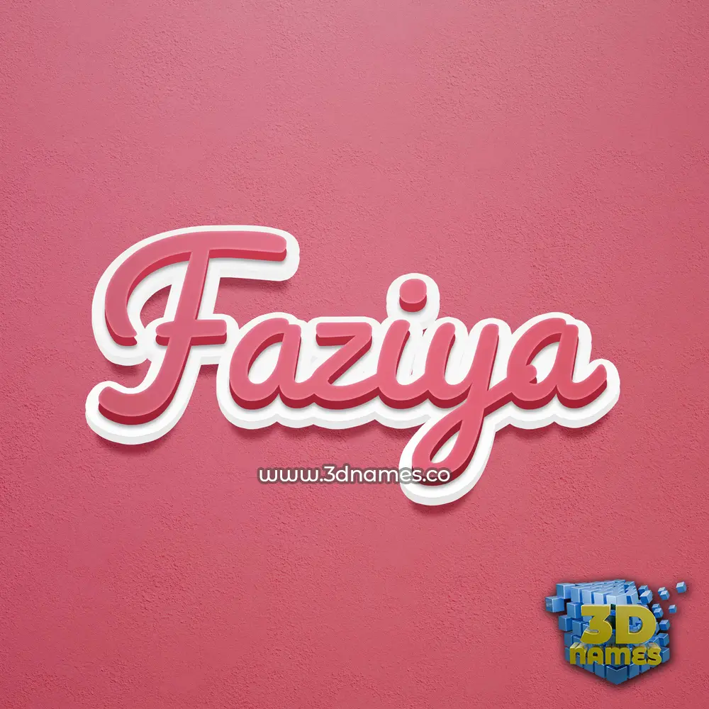 faziya in Red Scribble style - 3D name wallpaper