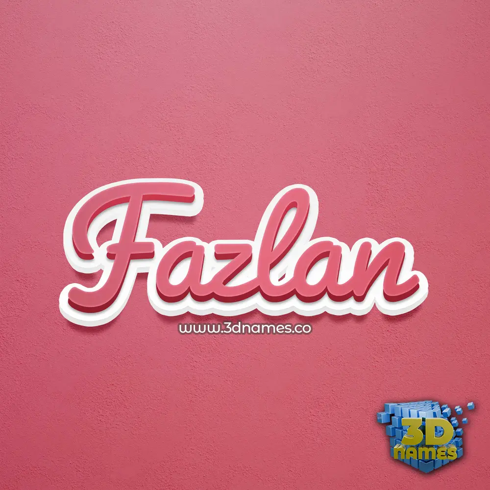 fazlan in Red Scribble style - 3D name wallpaper