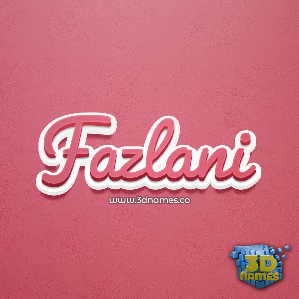 fazlani in Red Scribble style - 3D name wallpaper