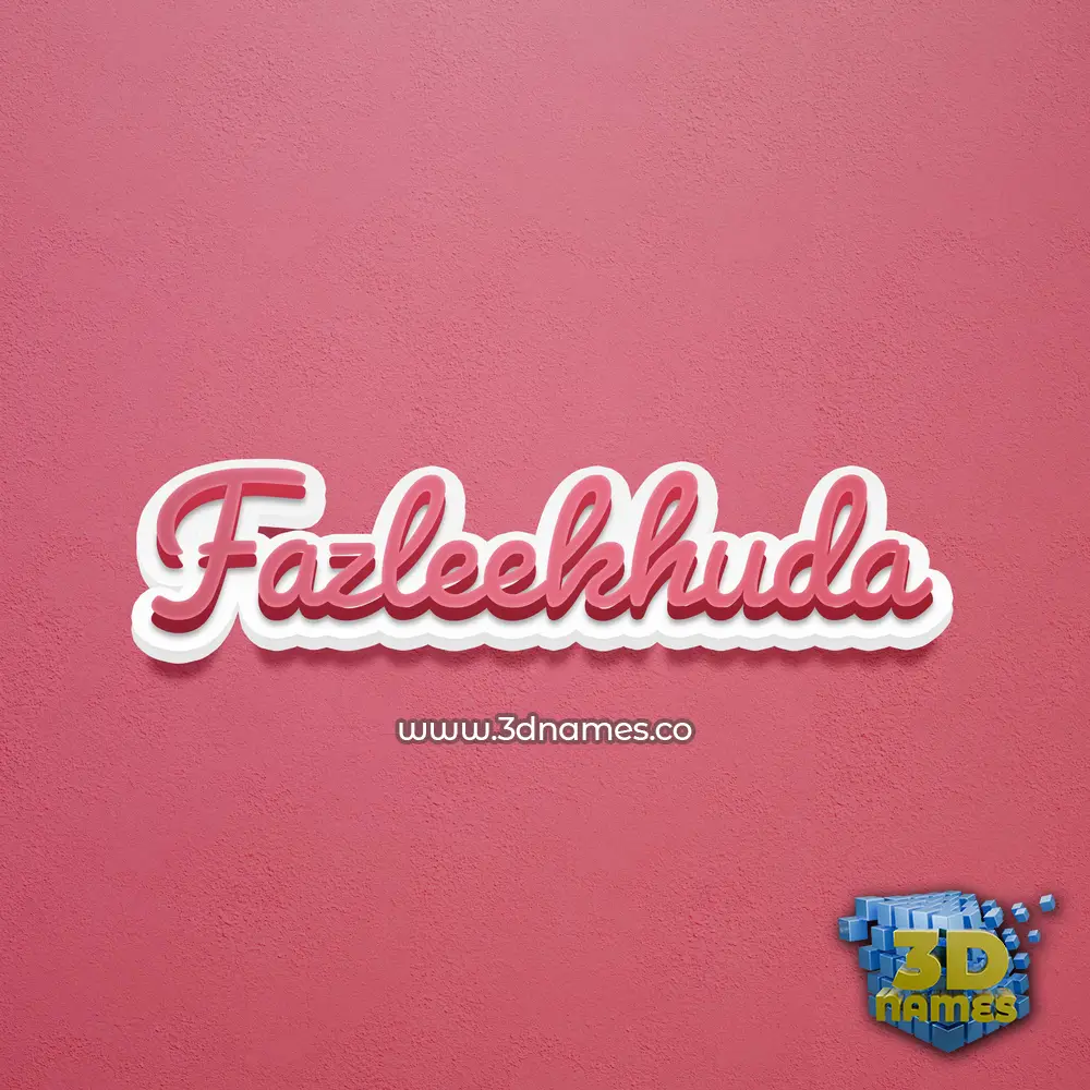 fazleekhuda in Red Scribble style - 3D name wallpaper