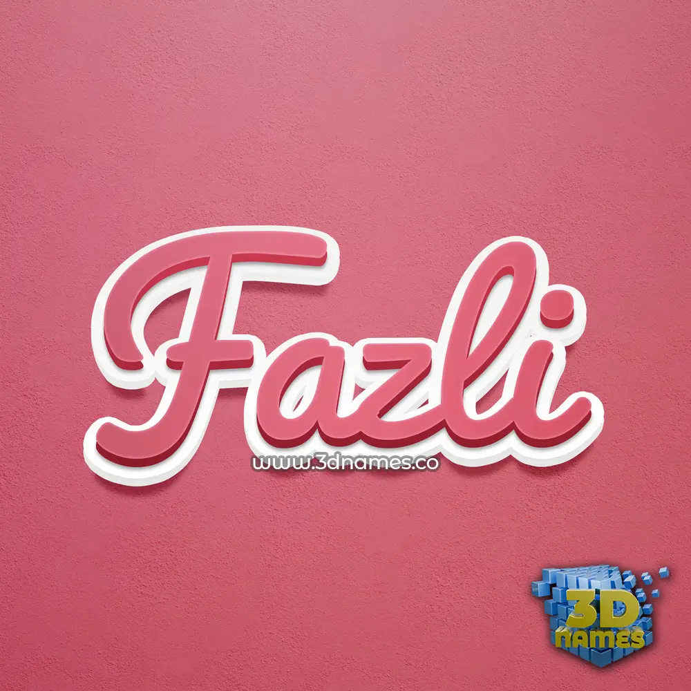 fazli in Red Scribble style - 3D name wallpaper
