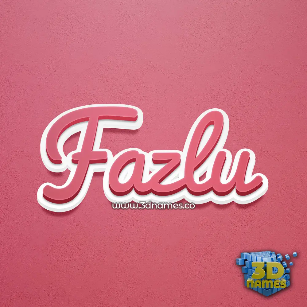 fazlu in Red Scribble style - 3D name wallpaper