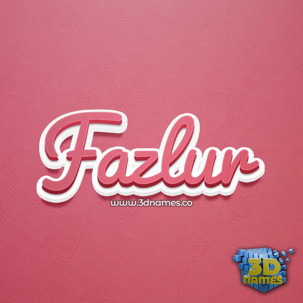 fazlur in Red Scribble style - 3D name wallpaper