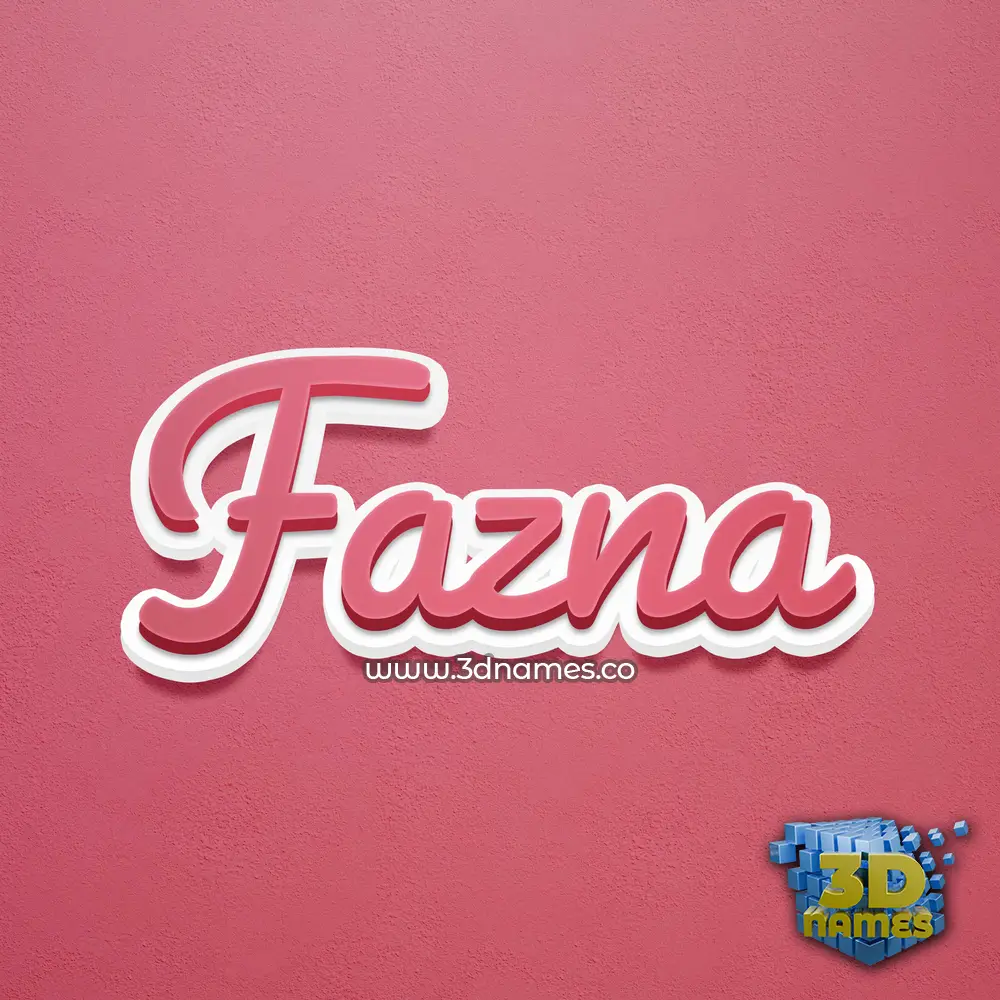 fazna in Red Scribble style - 3D name wallpaper