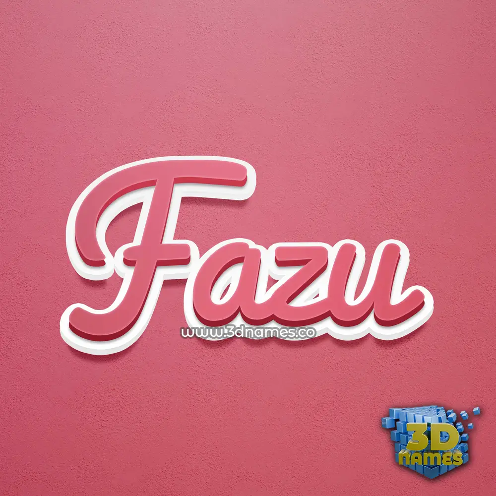 fazu in Red Scribble style - 3D name wallpaper