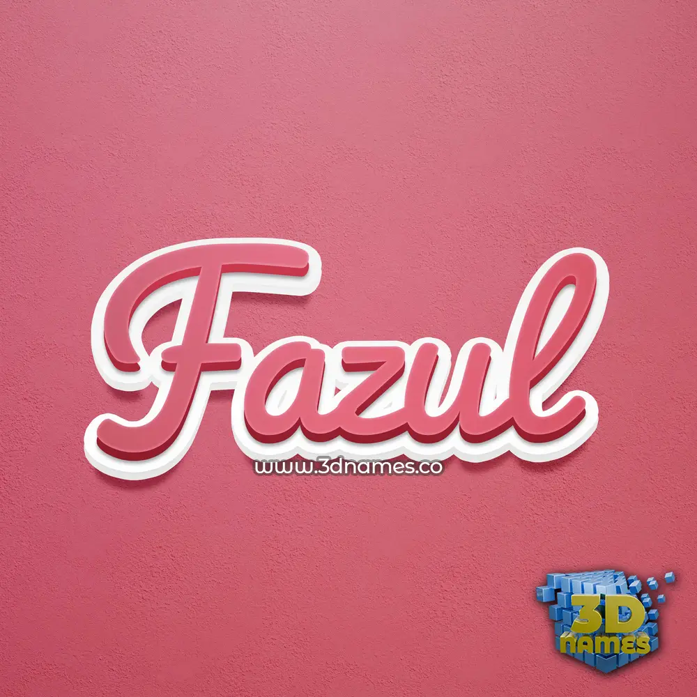 fazul in Red Scribble style - 3D name wallpaper