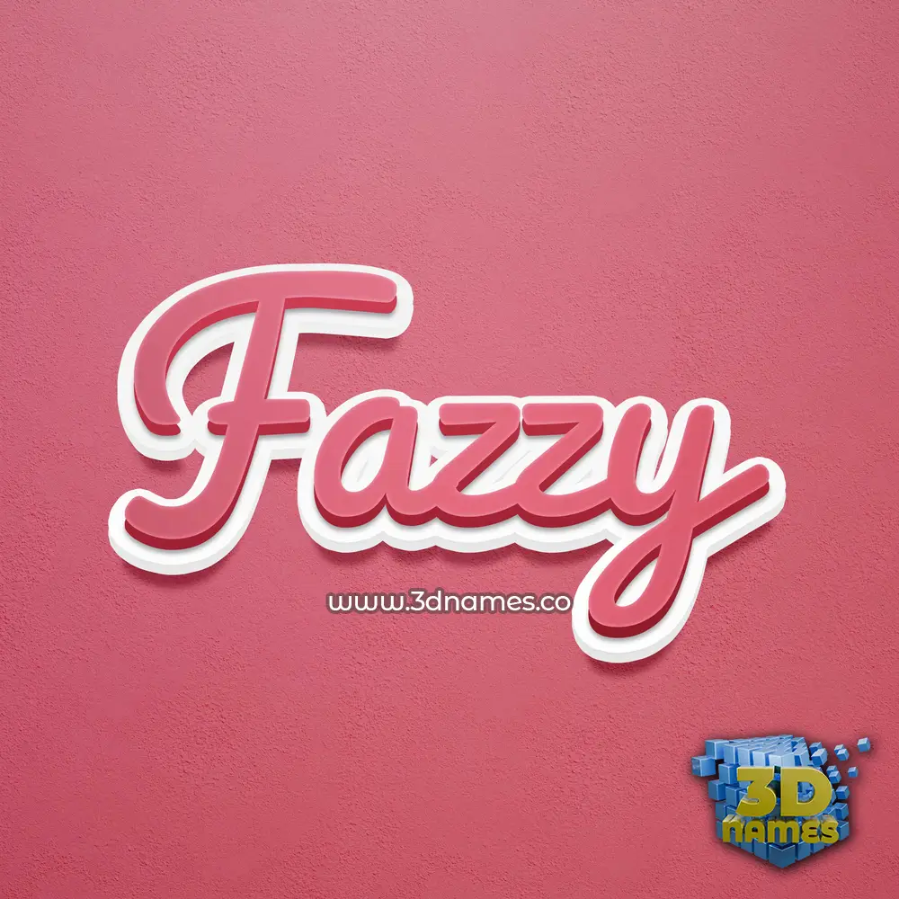 fazzy in Red Scribble style - 3D name wallpaper