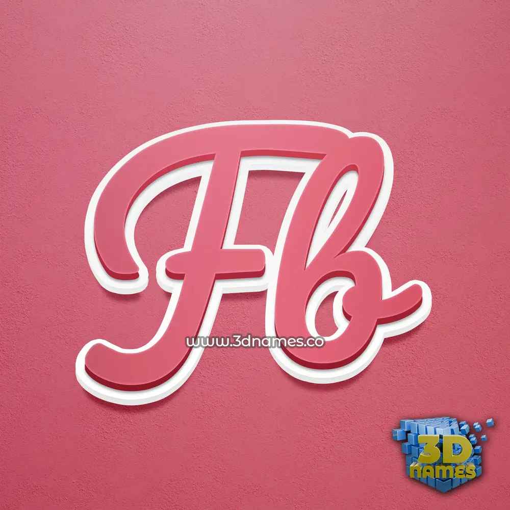 fb in Red Scribble style - 3D name wallpaper