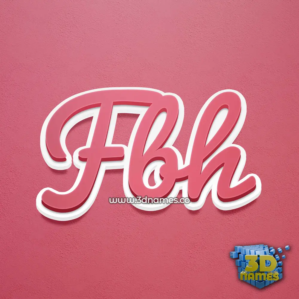 fbh in Red Scribble style - 3D name wallpaper