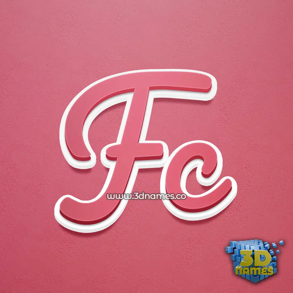 fc in Red Scribble style - 3D name wallpaper