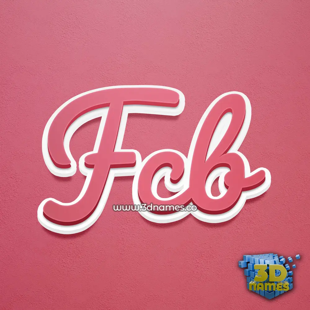 fcb in Red Scribble style - 3D name wallpaper