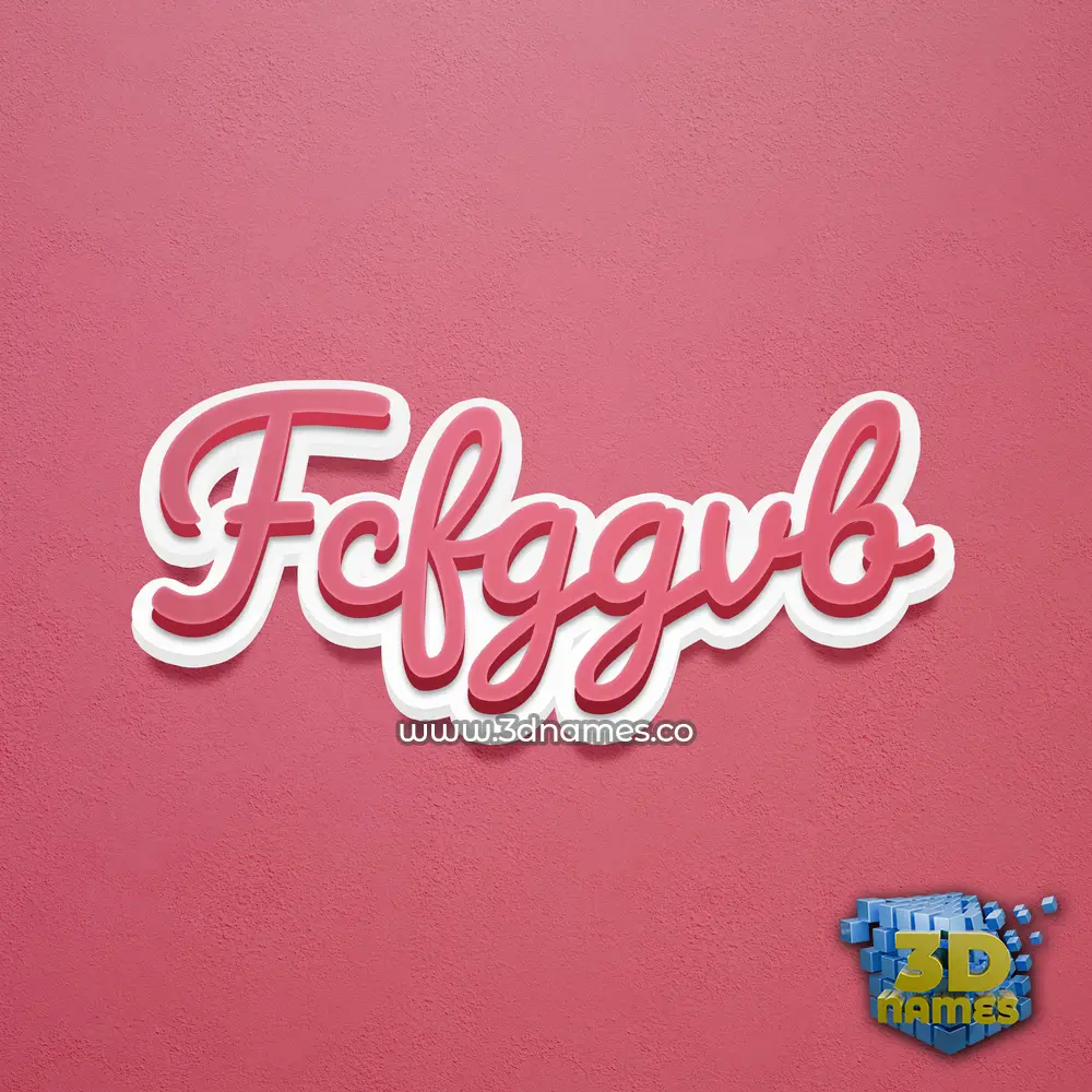 fcfggvb in Red Scribble style - 3D name wallpaper