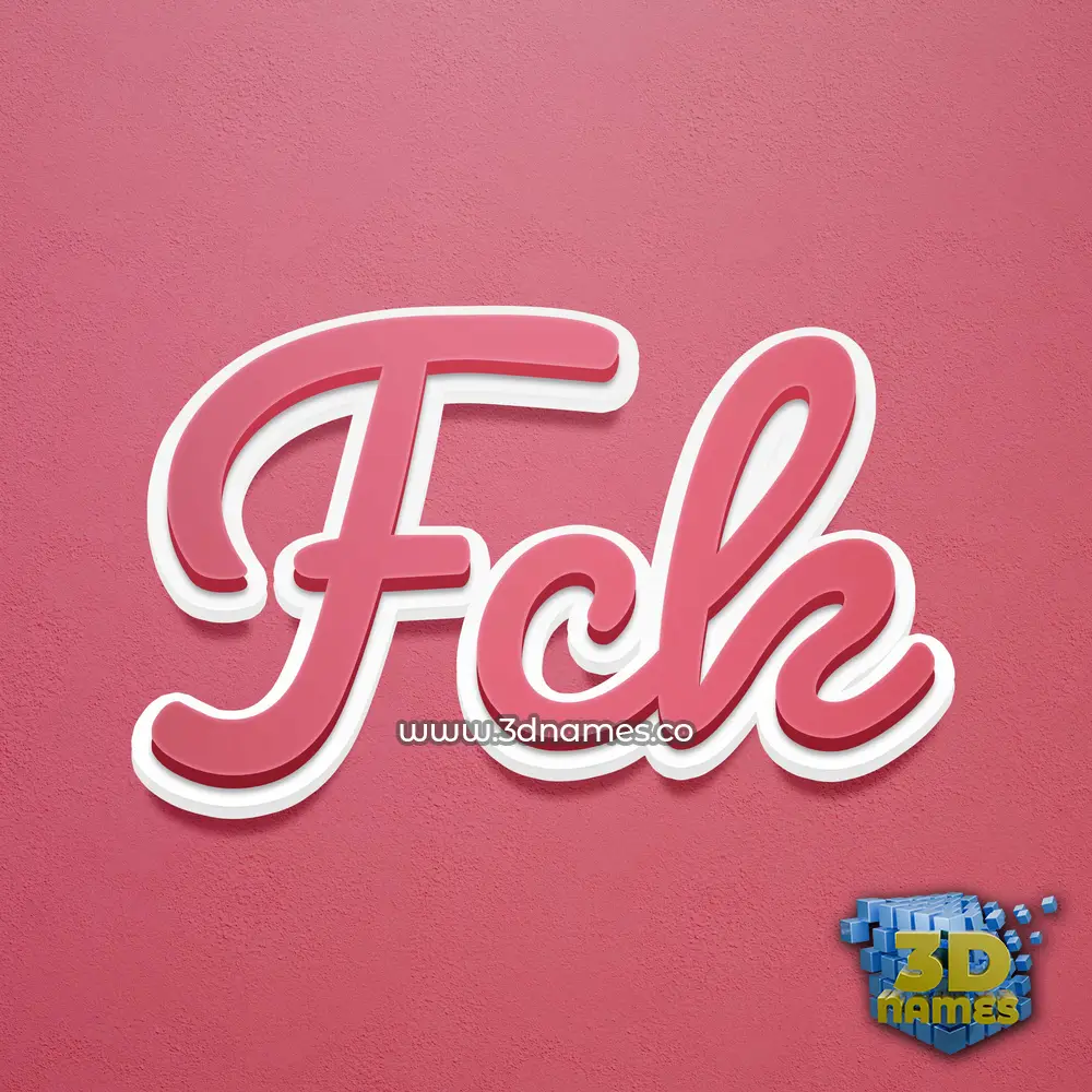 fck in Red Scribble style - 3D name wallpaper