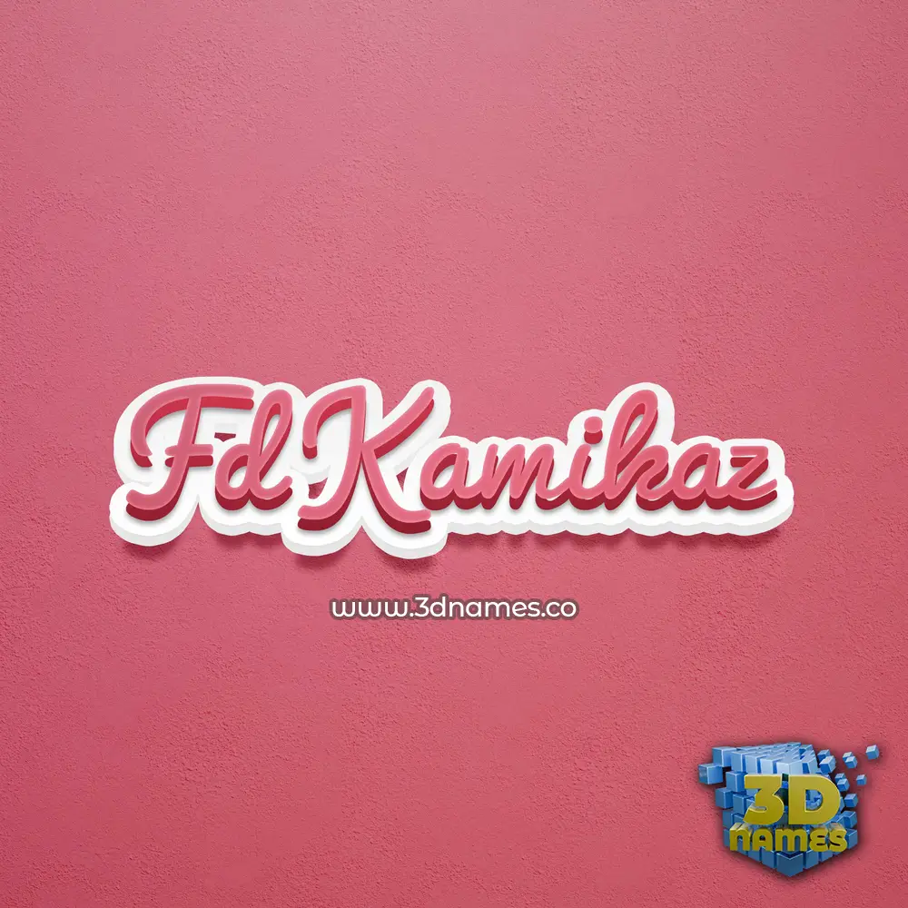 fd kamikaz in Red Scribble style - 3D name wallpaper