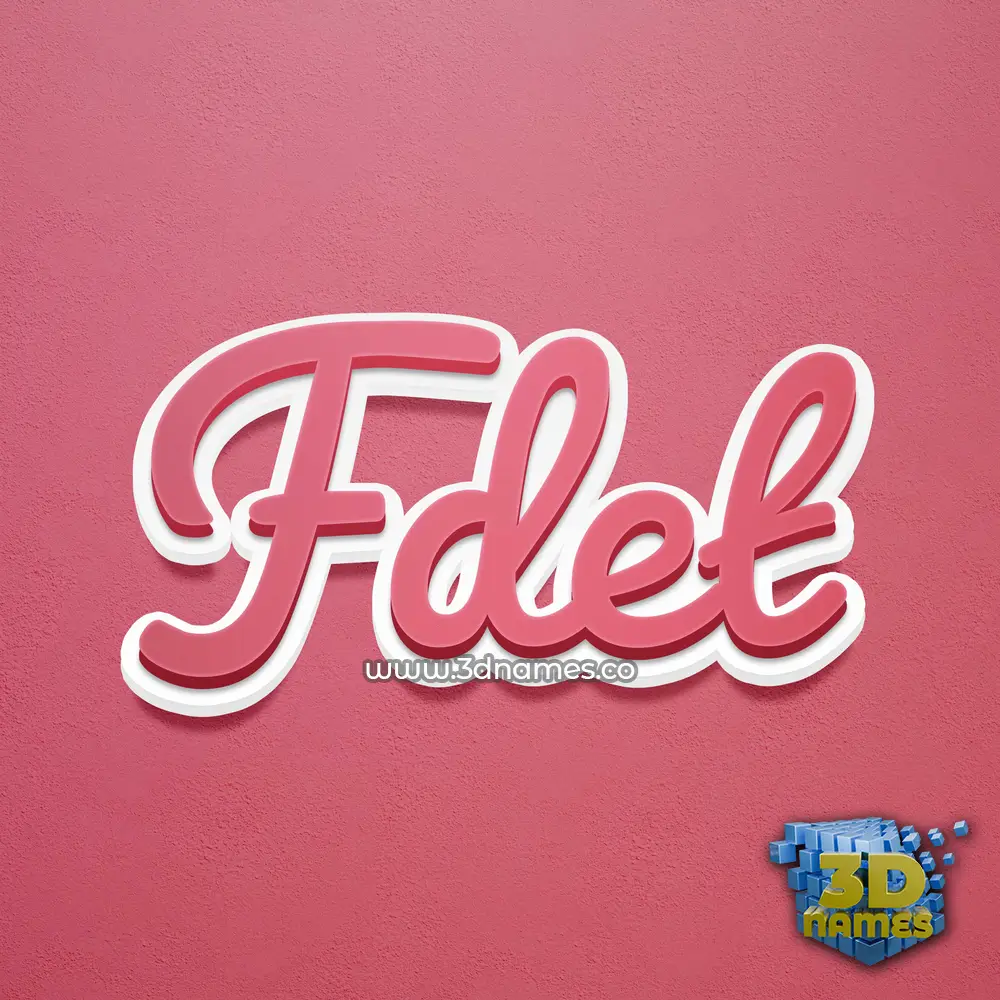 fdet in Red Scribble style - 3D name wallpaper