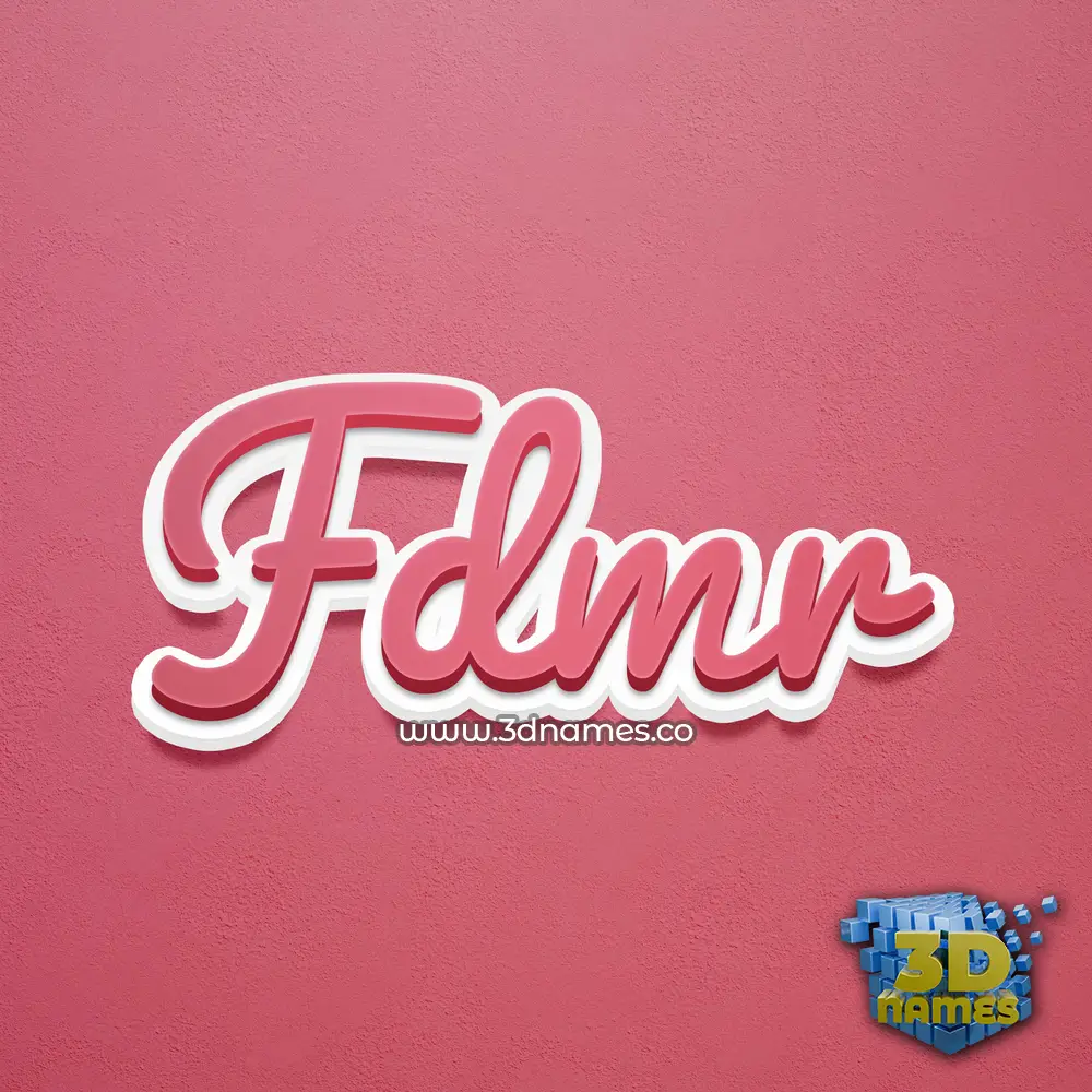 fdmr in Red Scribble style - 3D name wallpaper