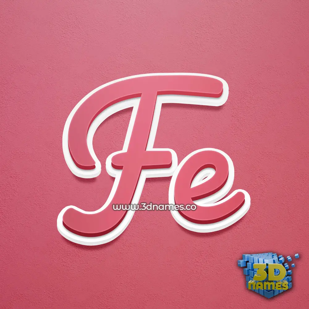 fe in Red Scribble style - 3D name wallpaper