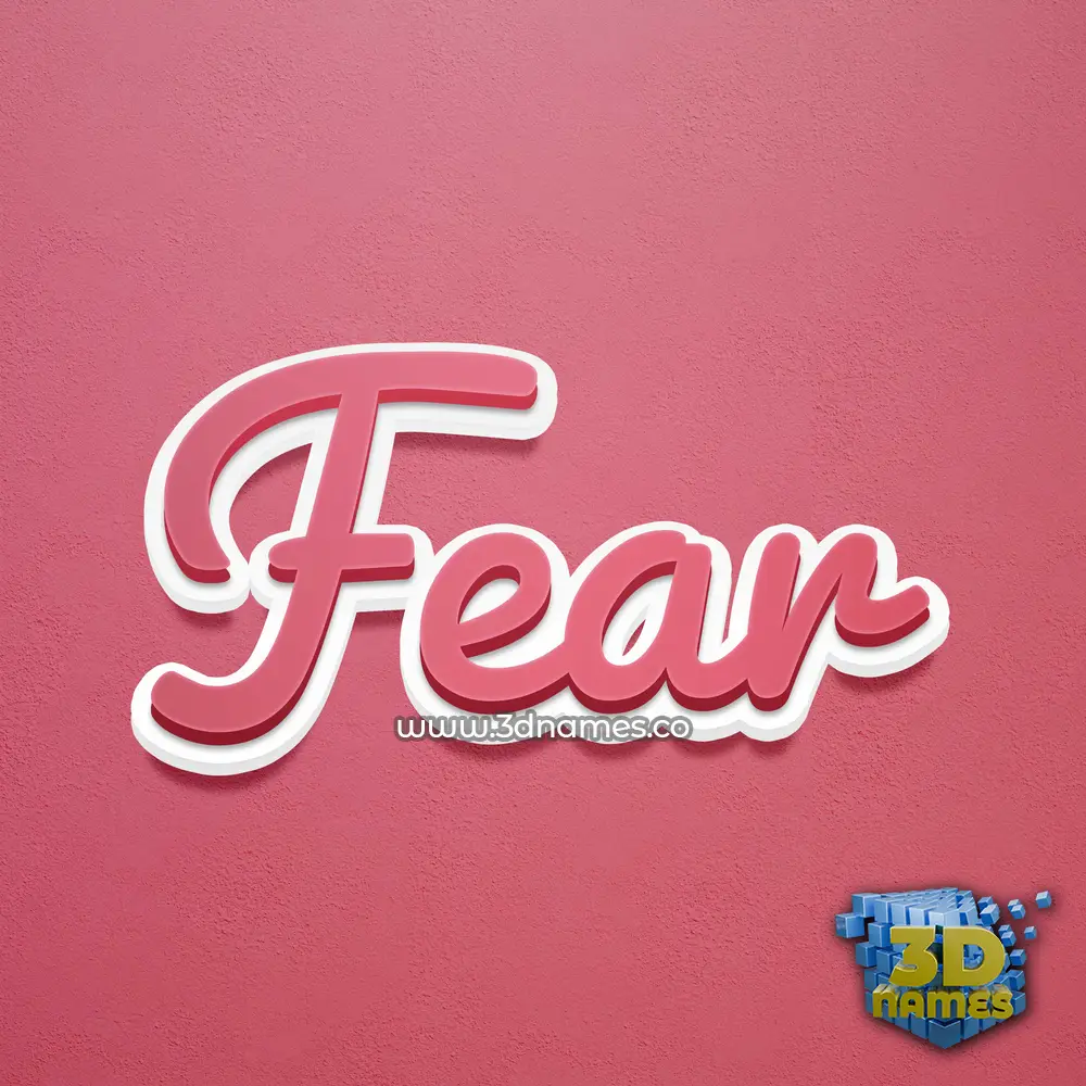 fear in Red Scribble style - 3D name wallpaper