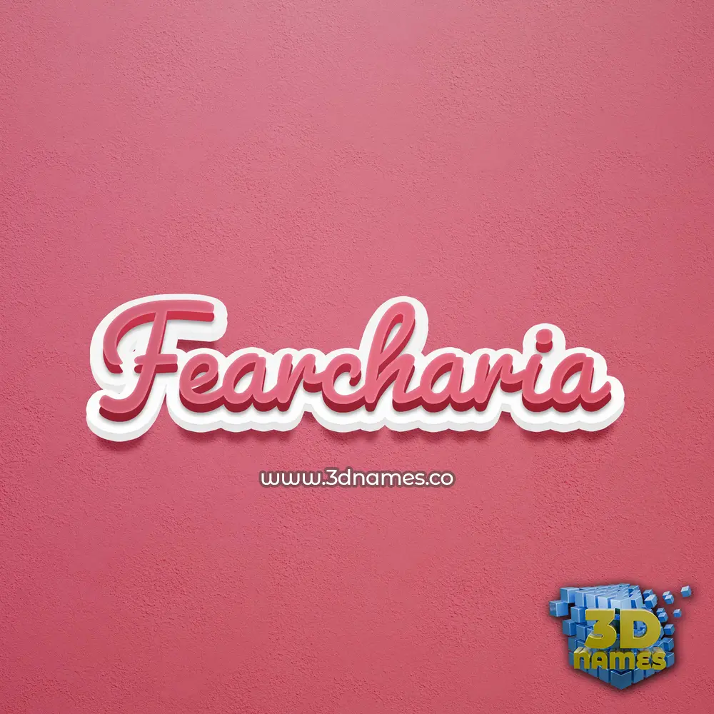 fearcharia in Red Scribble style - 3D name wallpaper