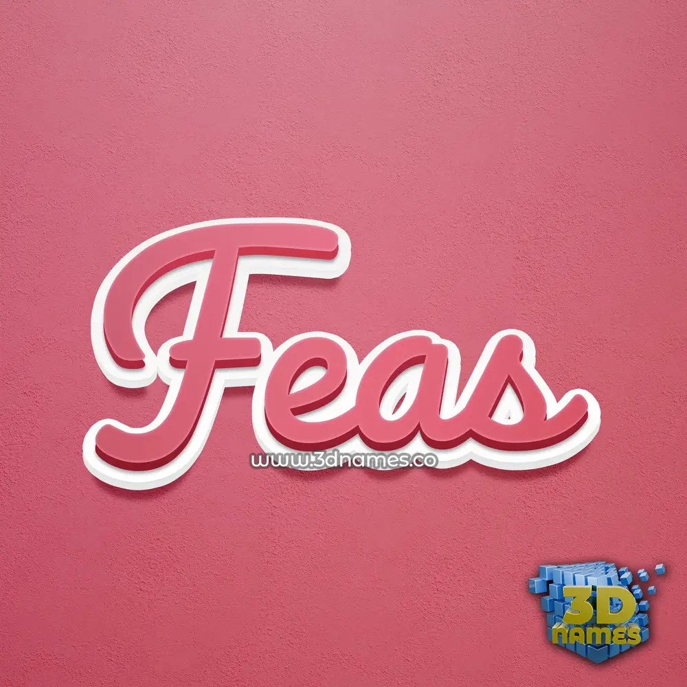 feas in Red Scribble style - 3D name wallpaper