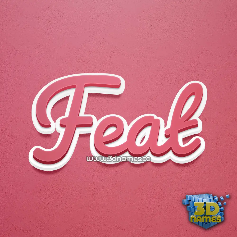 feat in Red Scribble style - 3D name wallpaper