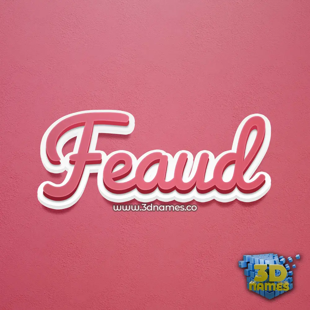 feaud in Red Scribble style - 3D name wallpaper