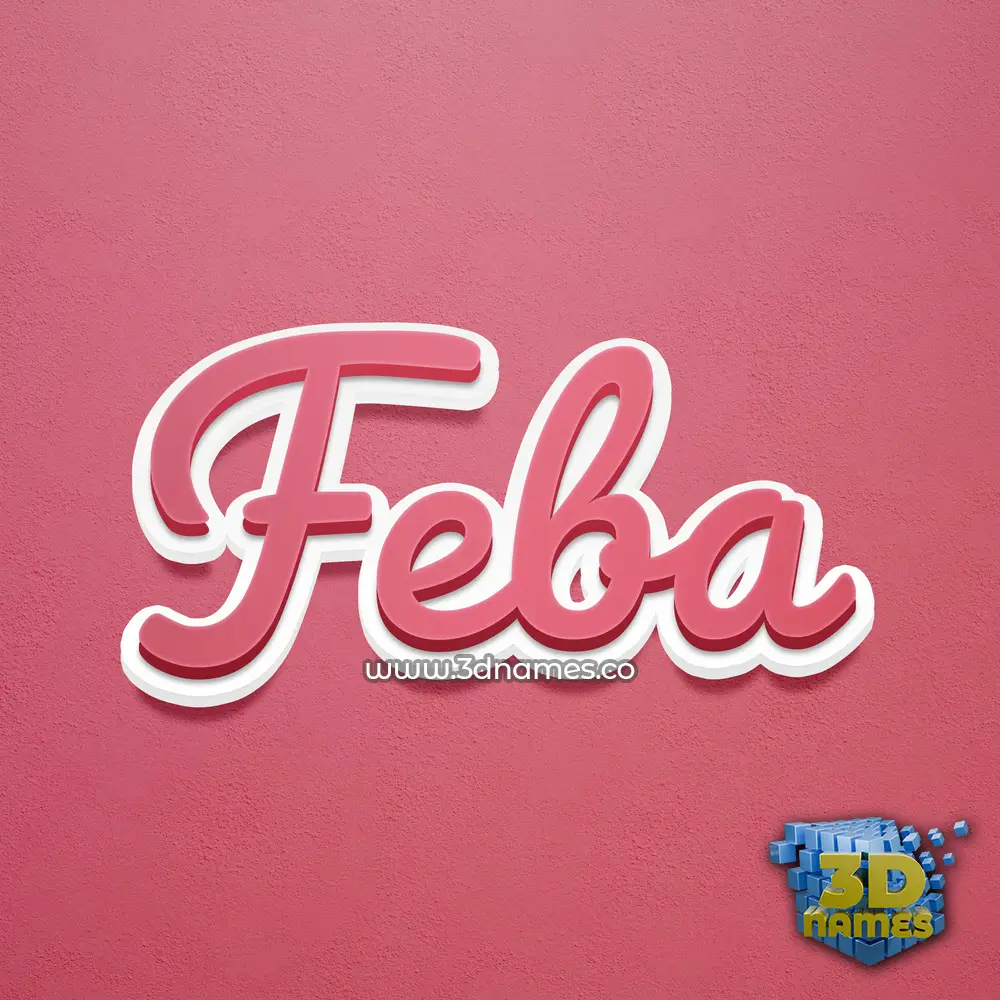 feba in Red Scribble style - 3D name wallpaper