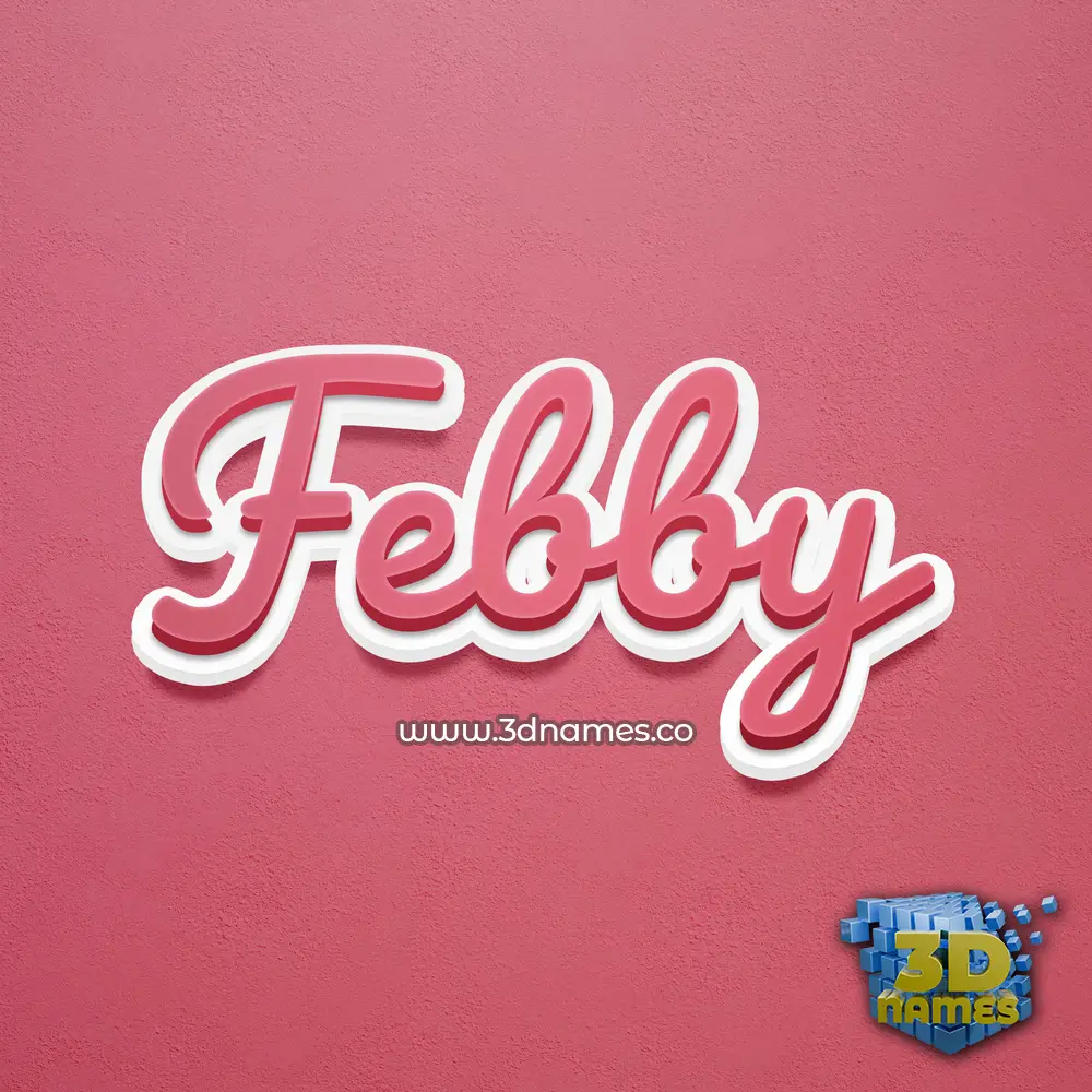 febby in Red Scribble style - 3D name wallpaper