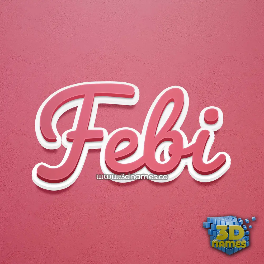 febi in Red Scribble style - 3D name wallpaper