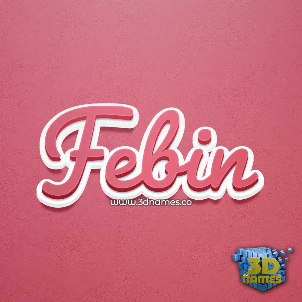 febin in Red Scribble style - 3D name wallpaper