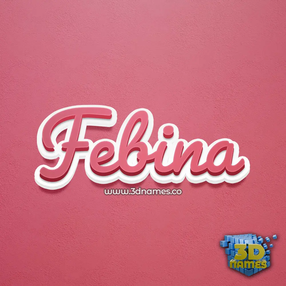 febina in Red Scribble style - 3D name wallpaper