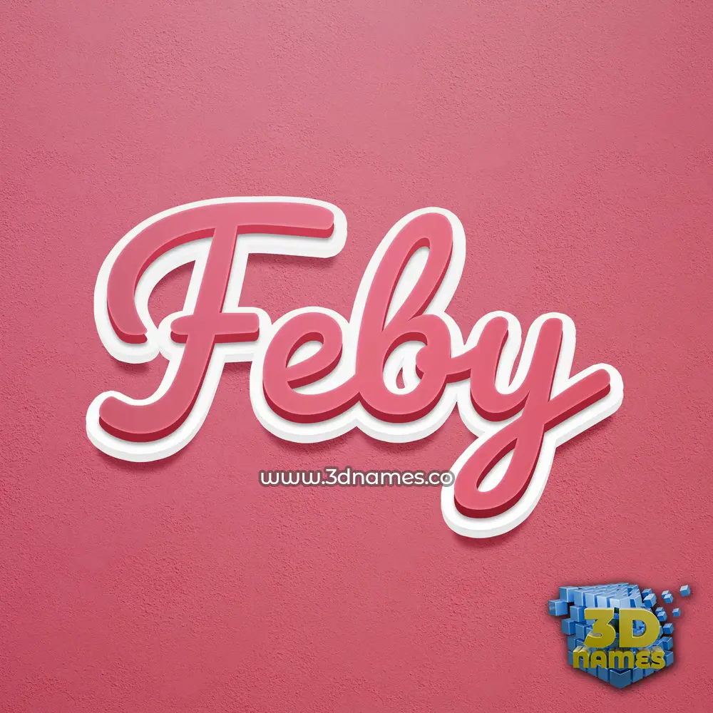feby in Red Scribble style - 3D name wallpaper