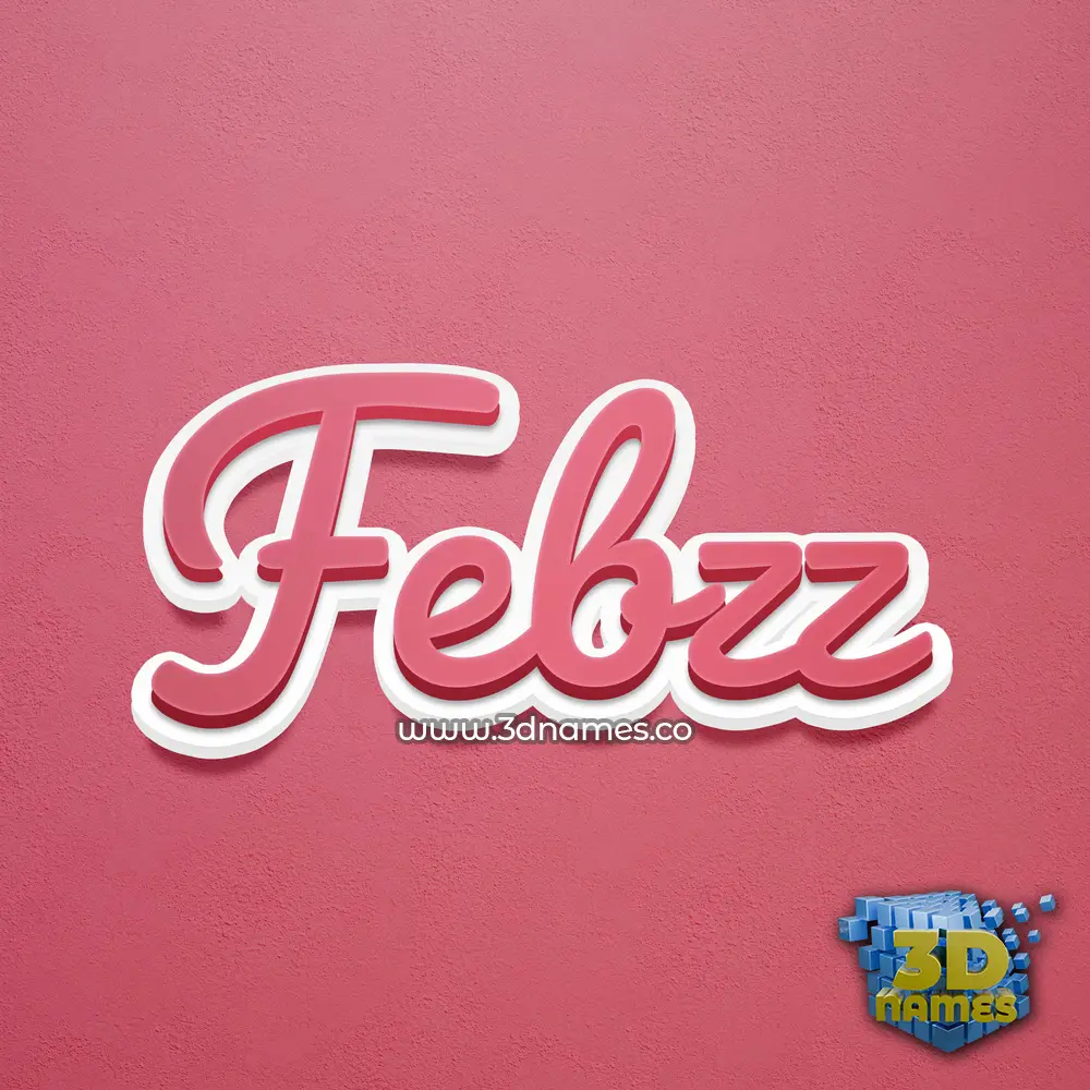 febzz in Red Scribble style - 3D name wallpaper