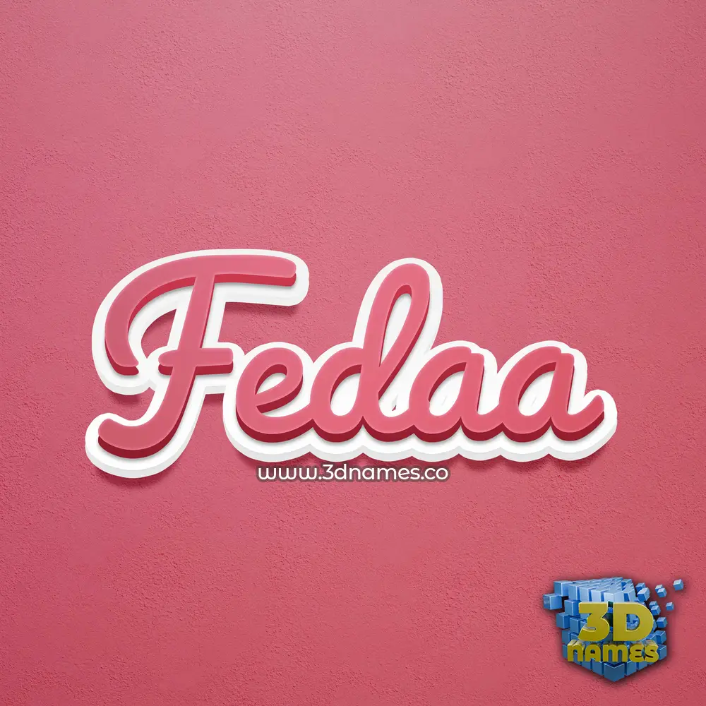 fedaa in Red Scribble style - 3D name wallpaper