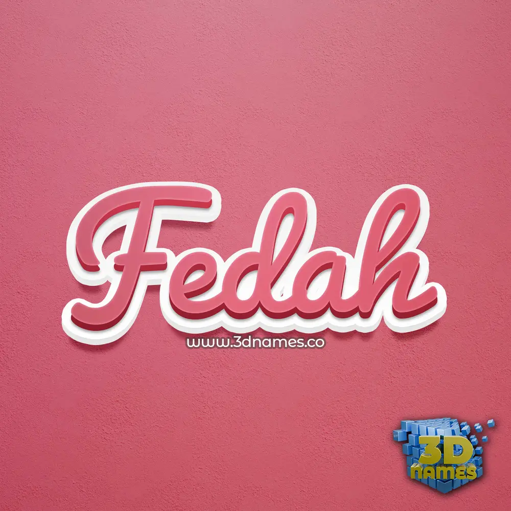 fedah in Red Scribble style - 3D name wallpaper