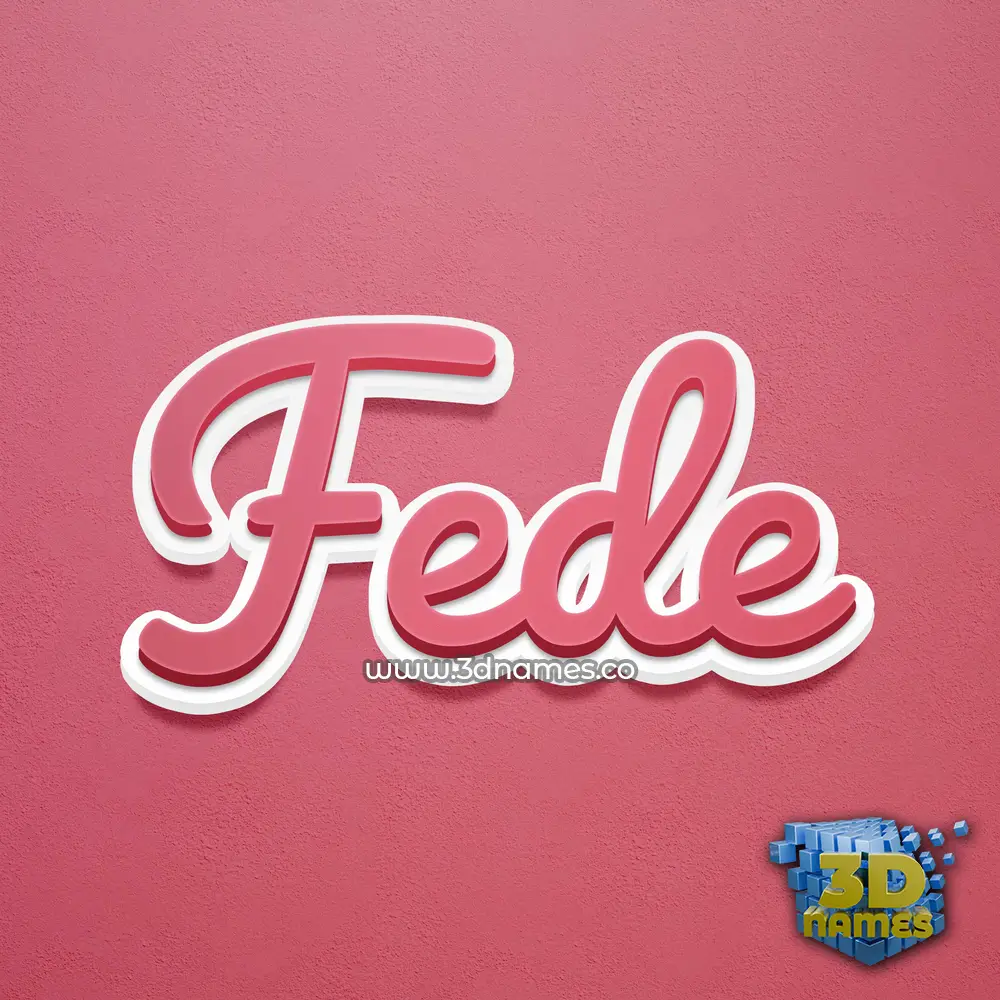 fede in Red Scribble style - 3D name wallpaper