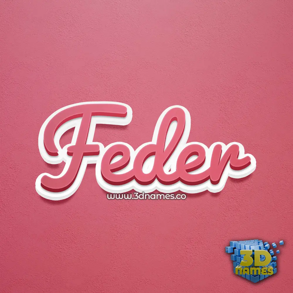 feder in Red Scribble style - 3D name wallpaper