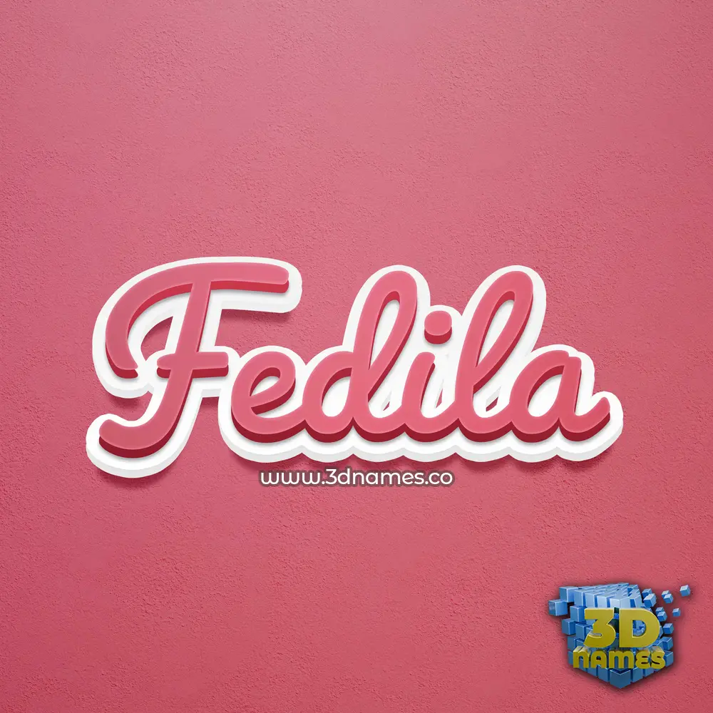 fedila in Red Scribble style - 3D name wallpaper