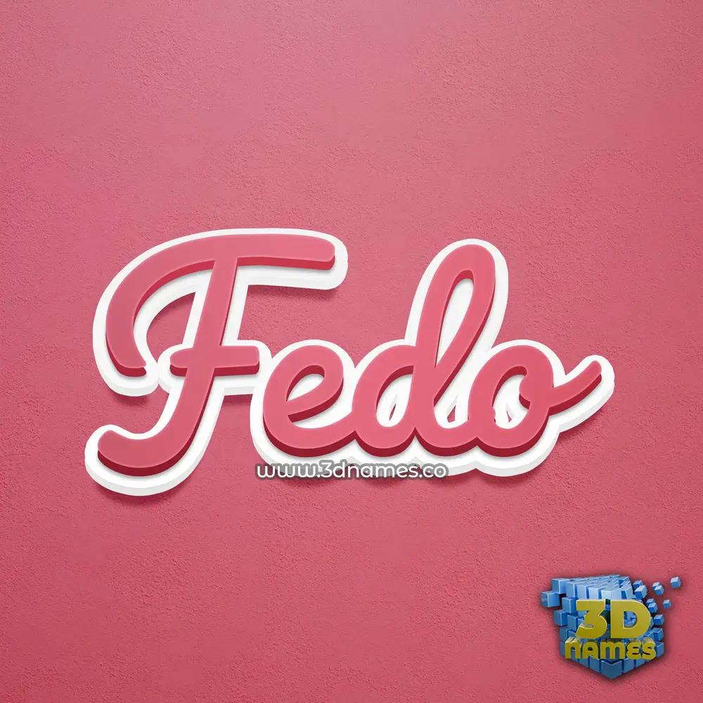 fedo in Red Scribble style - 3D name wallpaper
