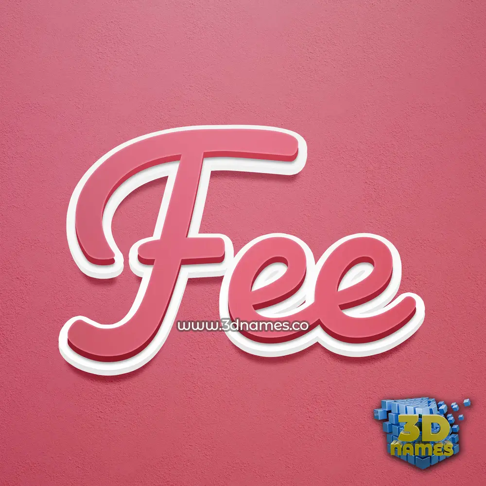 fee in Red Scribble style - 3D name wallpaper