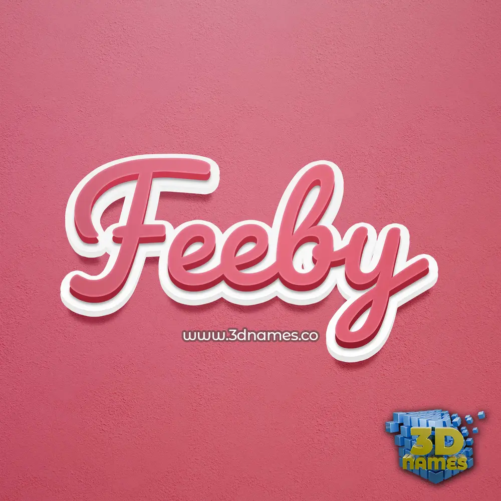 feeby in Red Scribble style - 3D name wallpaper