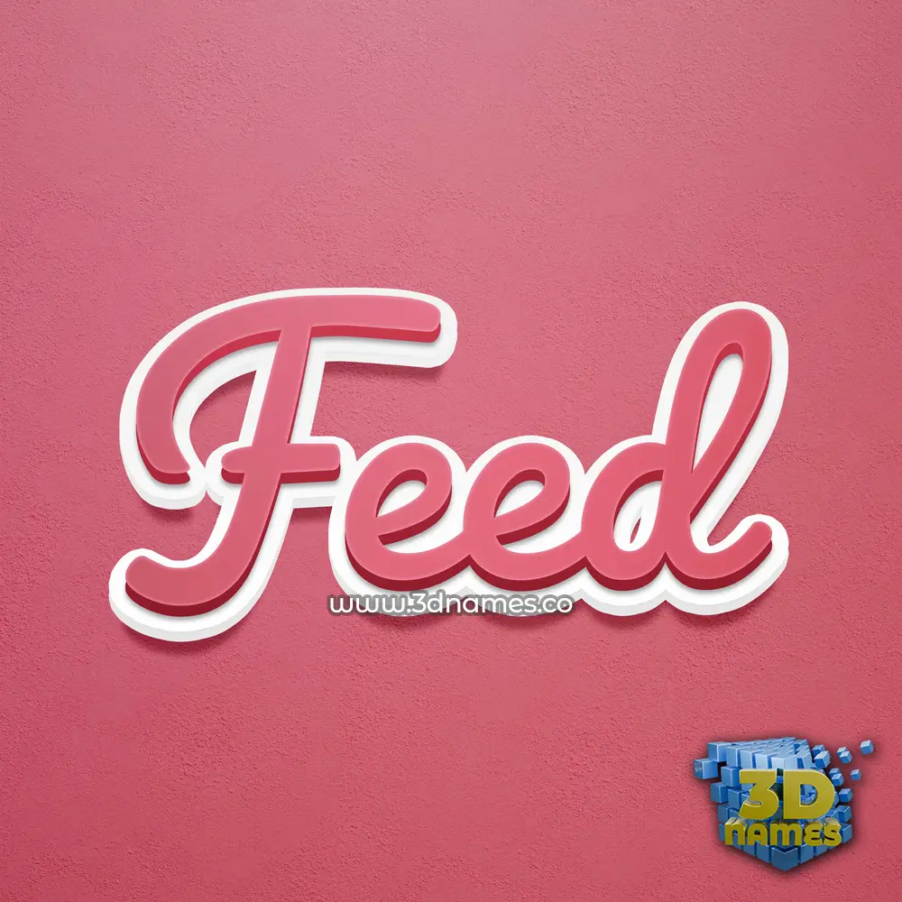 feed in Red Scribble style - 3D name wallpaper
