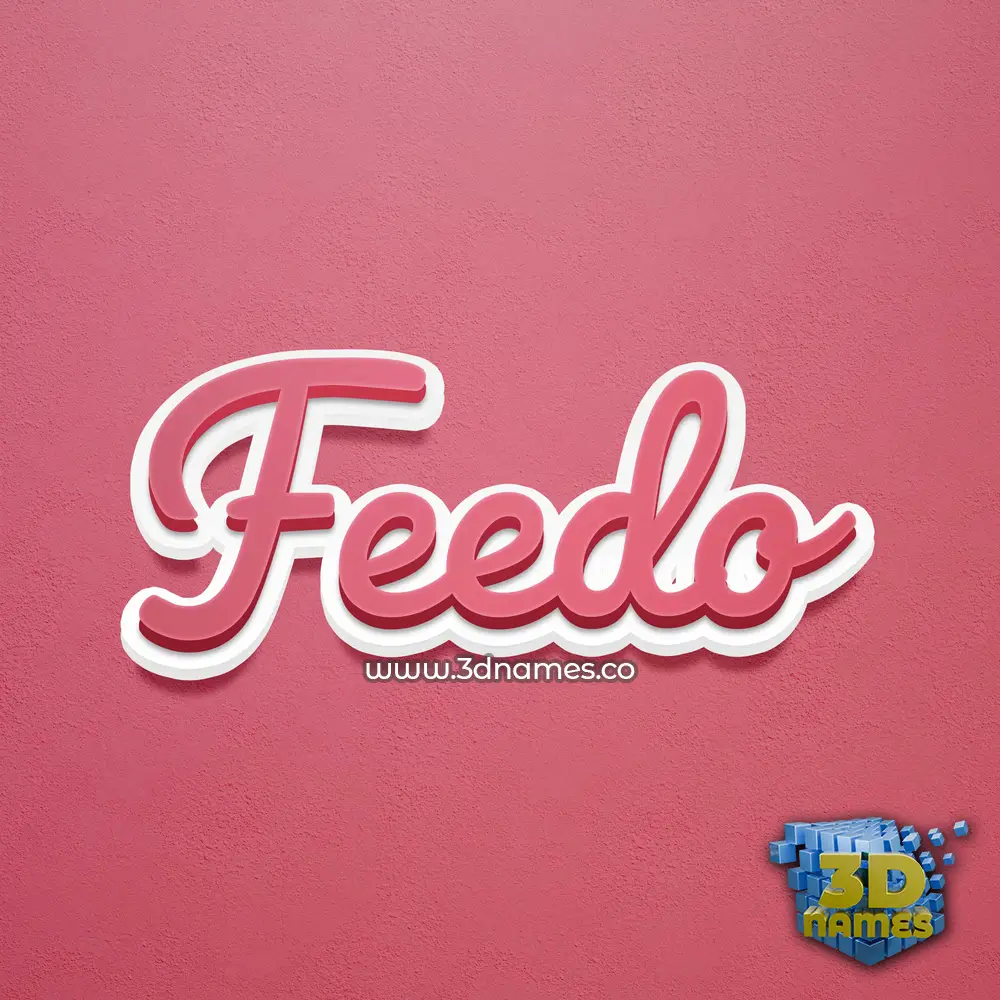 feedo in Red Scribble style - 3D name wallpaper